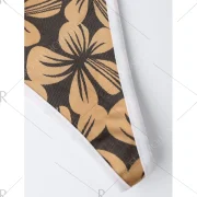 Lace-Up Floral Corset Top - Light Brown Fansmadedirect