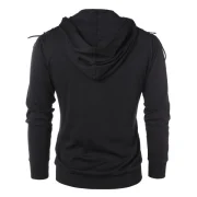 Lace Up Kangaroo Pocket Hoodie - Black Fansmadedirect