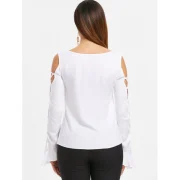 Lace Up Lace Insert Top - White Fansmadedirect