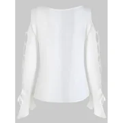 Lace Up Lace Insert Top - White Fansmadedirect