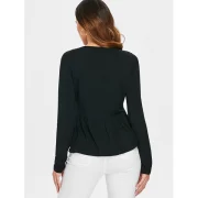 Lace Up Plunge Lace Insert Top - Black Fansmadedirect