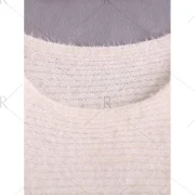 Ladylike Style Sweet Scoop Collar Loose Fit Lace Hem Long Sleeve Women's Knitted Sweater - White One Fansmadedirect