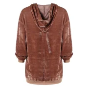 Large Front Pocket Velvet Hoodie - ahogany Fansmadedirect