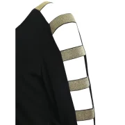 lashed leeve parkle T-shirt - Black Fansmadedirect