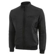 Layer Sleeves Solid Color Zipper Jacket Coat - Black Fansmadedirect