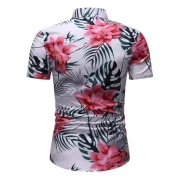 Leaf Flower Print Button Up Shirt - Fansmadedirect
