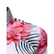 Leaf Flower Print Button Up Shirt - Fansmadedirect