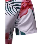 Leaf Flower Print Button Up Shirt - Fansmadedirect