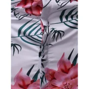 Leaf Flower Print Button Up Shirt - Fansmadedirect