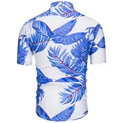 Leaf Printed Leisure hort leeves hirt - White Fansmadedirect
