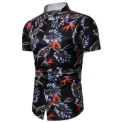 Leaves Print Hawaii Short Sleeve Shirt - Fansmadedirect
