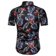 Leaves Print Hawaii Short Sleeve Shirt - Fansmadedirect