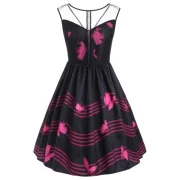 leeveless Butterfly Dress - Black Fansmadedirect