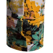 Leisure Floral Print Long Sleeves Shirt - Yellow Fansmadedirect