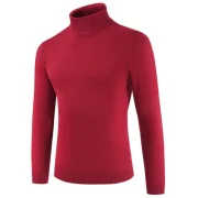 Leisure Solid Color Long Sleeve Cotton Sweater for Men - Red Wine Fansmadedirect