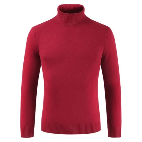 Leisure Solid Color Long Sleeve Cotton Sweater for Men - Red Wine Fansmadedirect
