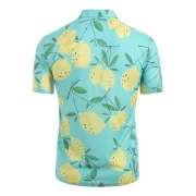 Lemon Pattern Short Sleeves Shirt - edium Turquoise Fansmadedirect
