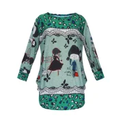 Leopard Print Cartoon Pattern T-Shirt - Green One Fansmadedirect