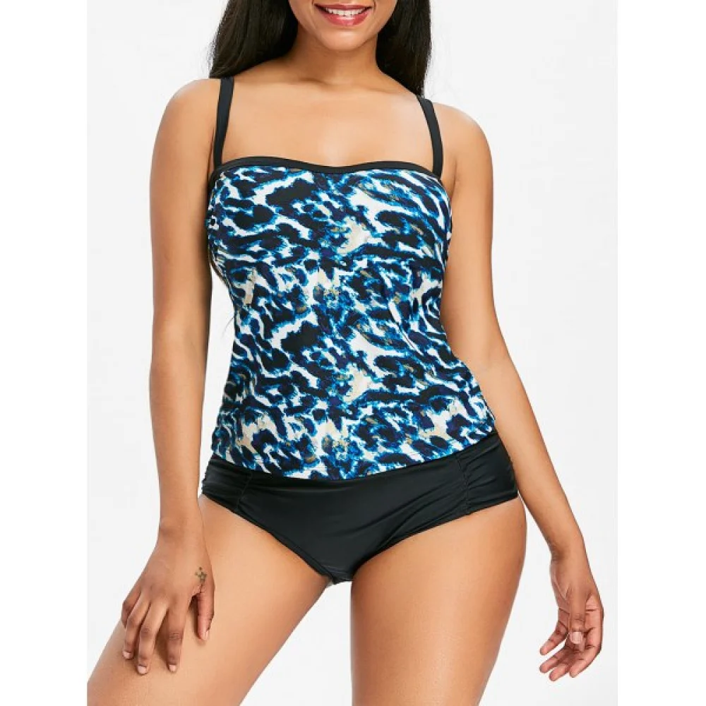Leopard Printed Spaghetti Strap Tankini - Fansmadedirect