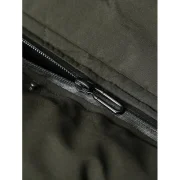 Letter Applique Padded Hooded Longline Coat - Green Fansmadedirect