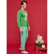 Letter Print Christmas Parent Child Loungewear Set - Deep Green Kid Fansmadedirect