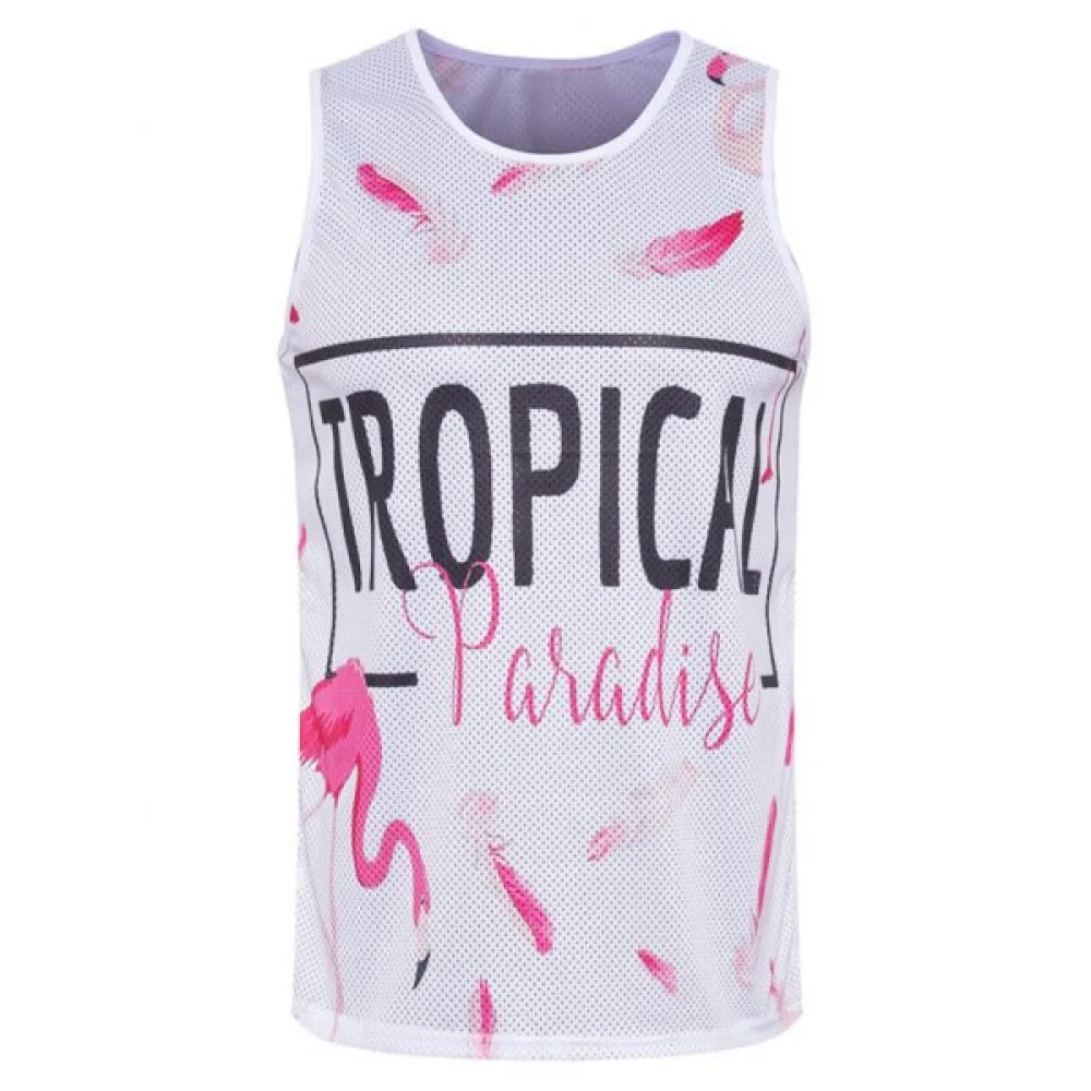 Letter Printed Casual Tank Top - White Fansmadedirect