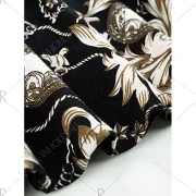 lim Fit Ornate Print wing Dress - Black Fansmadedirect