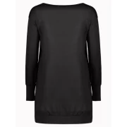 Long leeve hort Tunic T-shirt Dress - Black Fansmadedirect