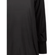Long leeve hort Tunic T-shirt Dress - Black Fansmadedirect
