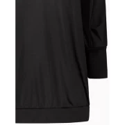 Long leeve hort Tunic T-shirt Dress - Black Fansmadedirect