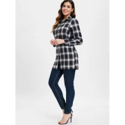 Long leeve Tartan hirt - Black Fansmadedirect