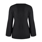 Long Sleeve Asymmetrical Sweater - Black Fansmadedirect