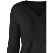 Long Sleeve Asymmetrical Sweater - Black Fansmadedirect