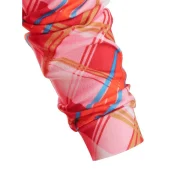 Long Sleeve Checked Panel Top - Red Fansmadedirect