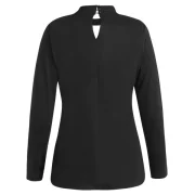 Long Sleeve Floral Applique T-shirt - Black Fansmadedirect