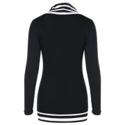 Long Sleeve Slim Fit Stripe Brim T-shirt - Black Fansmadedirect