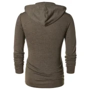 Long Sleeve Zipper Drawstring Hoodie - Taupe Fansmadedirect