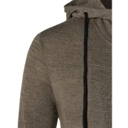 Long Sleeve Zipper Drawstring Hoodie - Taupe Fansmadedirect