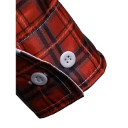 Long Sleeves Casual Plaid Printed Shirt - Red Fansmadedirect