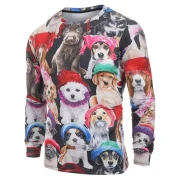 Long Sleeves Cats with Caps Print Casual T-shirt - Fansmadedirect