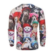 Long Sleeves Cats with Caps Print Casual T-shirt - Fansmadedirect