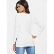 Long Sleeves Floral T-shirt - White Fansmadedirect