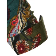 Long Sleeves Flower Paisley Print Button Shirt - Green Fansmadedirect
