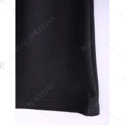 Long Sleeves Lace Splicing Boat Neck Sexy Style Women's Dress - Black One Fansmadedirect