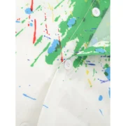 Long Sleeves Splatter Painting Print Button Shirt - White Fansmadedirect