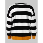 Loose Color Block Striped Sweater - Multi-a One Fansmadedirect