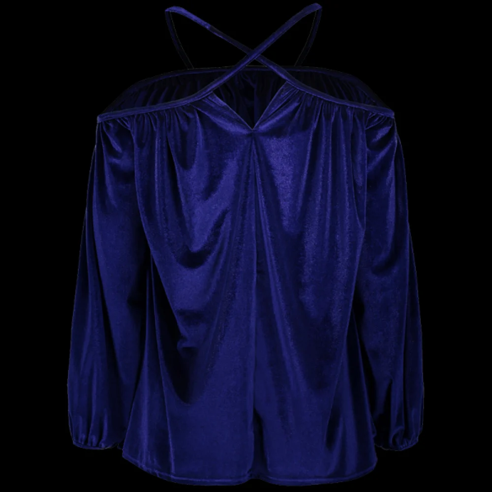 Loose Velvet Strappy Top - Royal Fansmadedirect