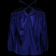 Loose Velvet Strappy Top - Royal Fansmadedirect