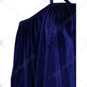 Loose Velvet Strappy Top - Royal Fansmadedirect