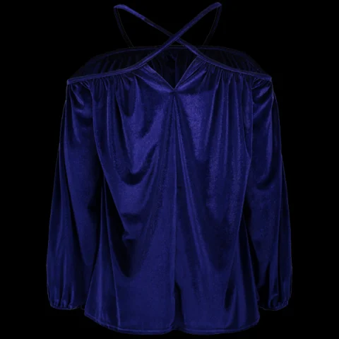 Loose Velvet Strappy Top - Royal Fansmadedirect